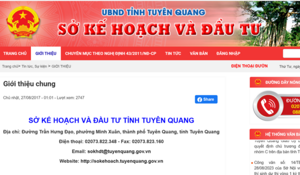 ĐỊA CHỈ SỞ KẾ HOẠCH VÀ ĐẦU TƯ TẠI TỈNH TUYÊN QUANG